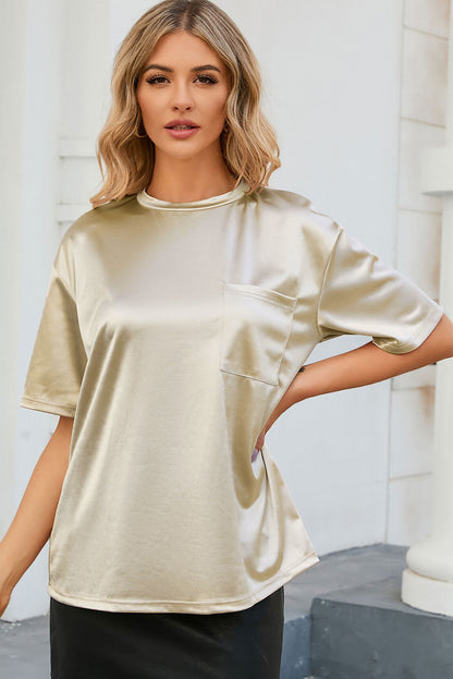 Double Take Round Neck Dropped Shoulder Top