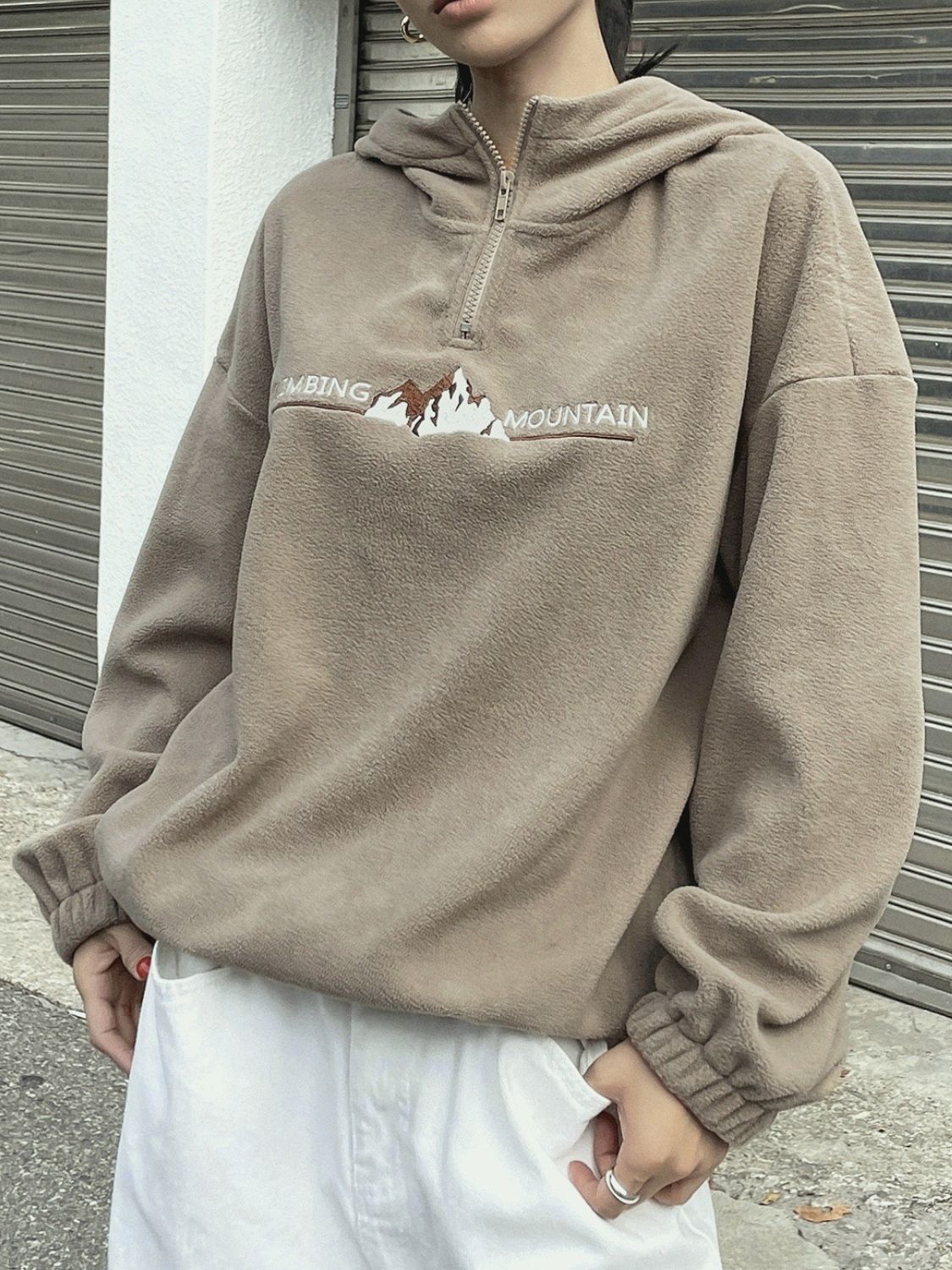 Mountain Quarter Zip Long Sleeve Hoodie