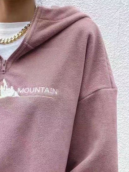 Mountain Quarter Zip Long Sleeve Hoodie