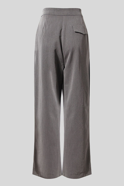 Pocketed Buttoned Straight Pants
