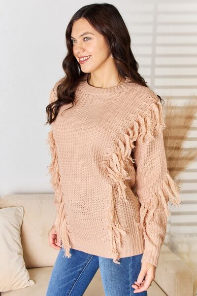And The Why Tassel Detail Long Sleeve Sweater