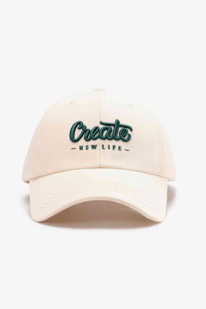 CREATE NEW LIFE Adjustable Cotton Baseball Cap
